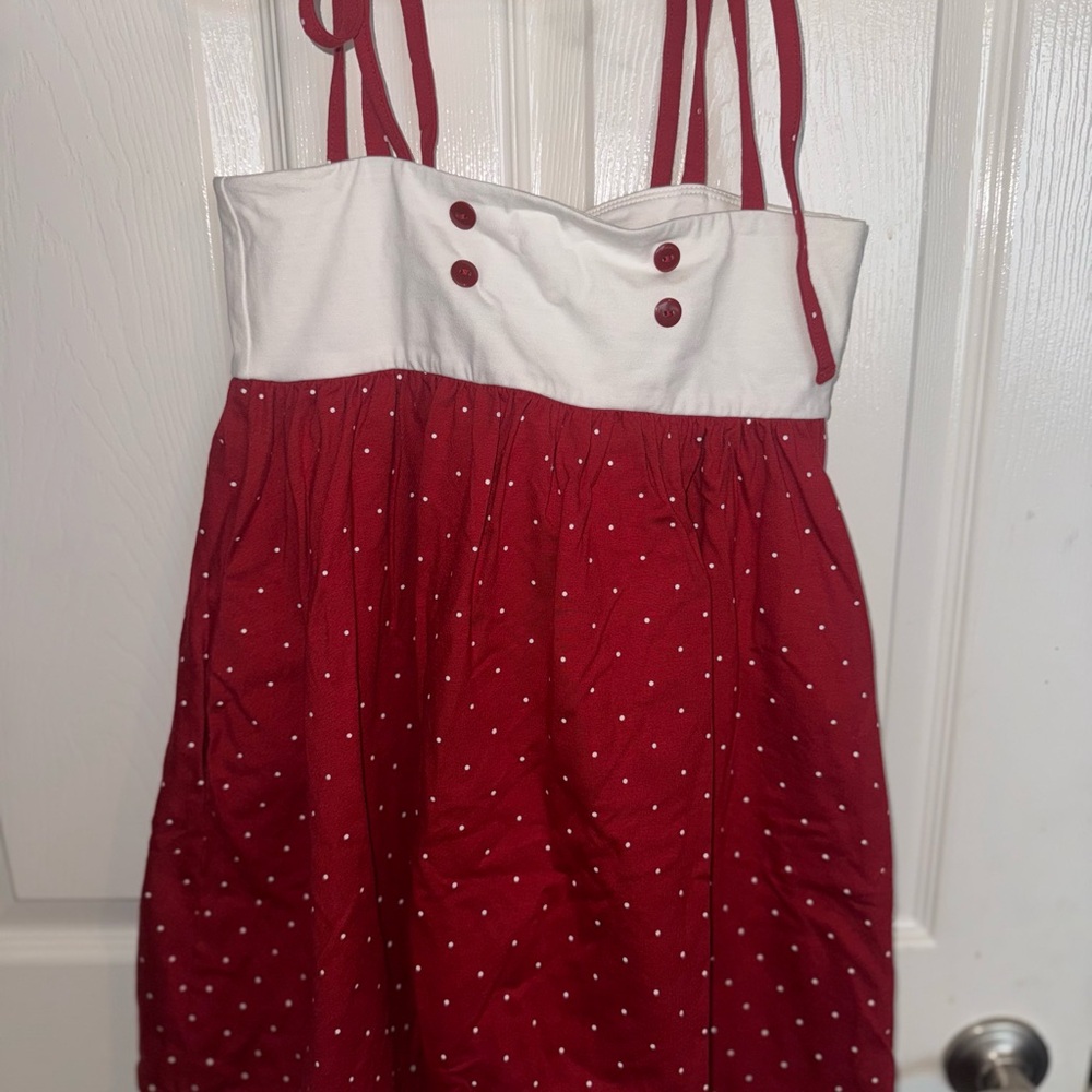 Omi Jo Red and White Polka Dot Kids Dress